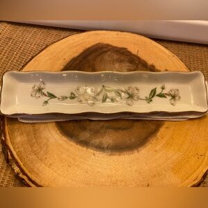 Vintage Lefton China Dogwood Tray